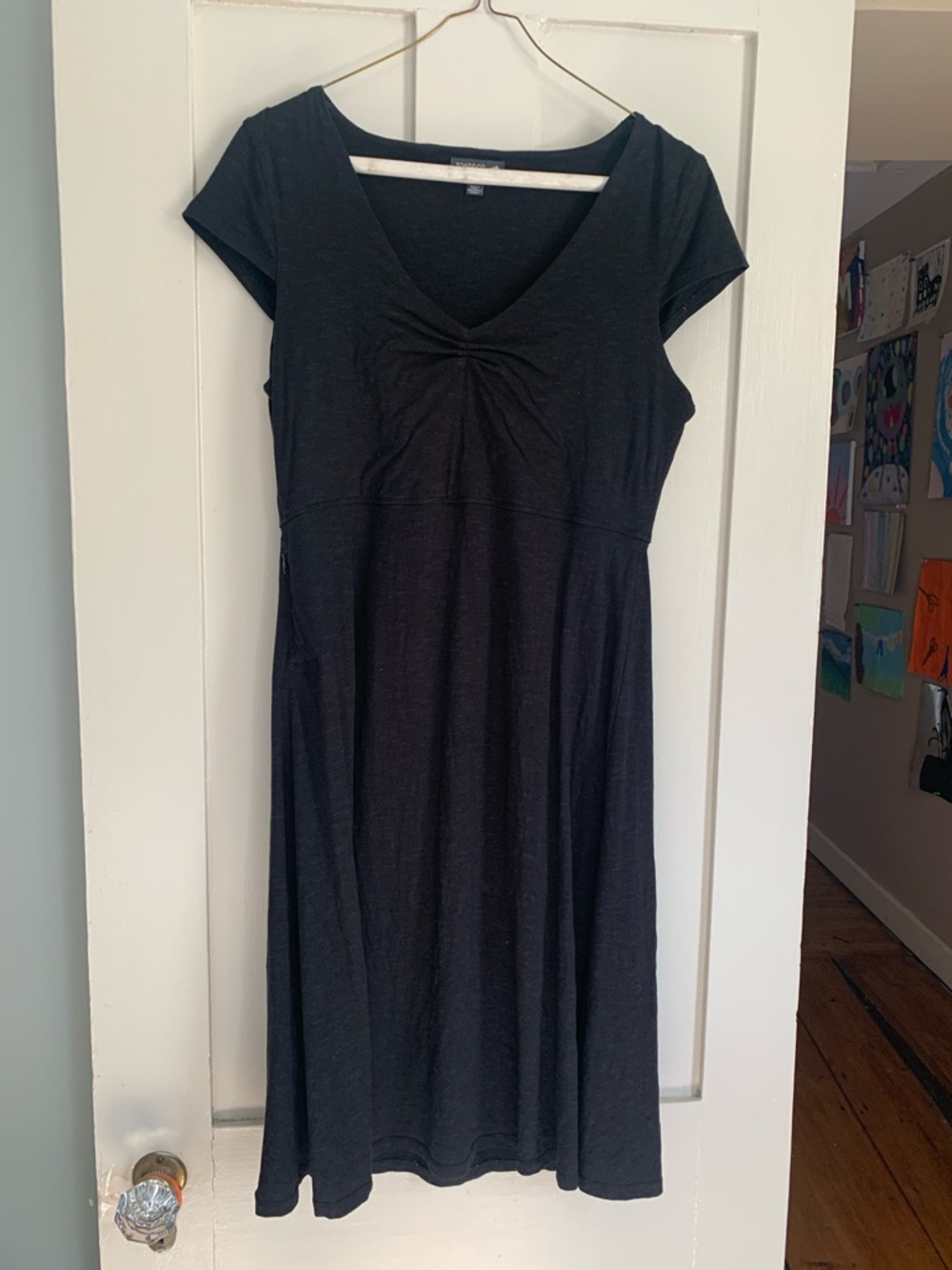 Toad & Co Black V-Neck Short Sleeve Dress